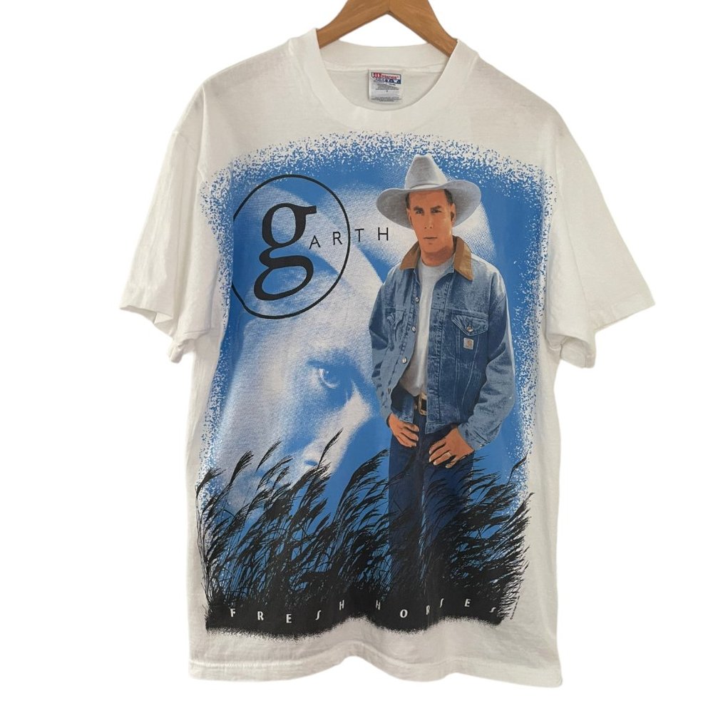 Vintage 1996 Garth Brooks Fresh Horses World Tour T Shirt Large L Single Stitch